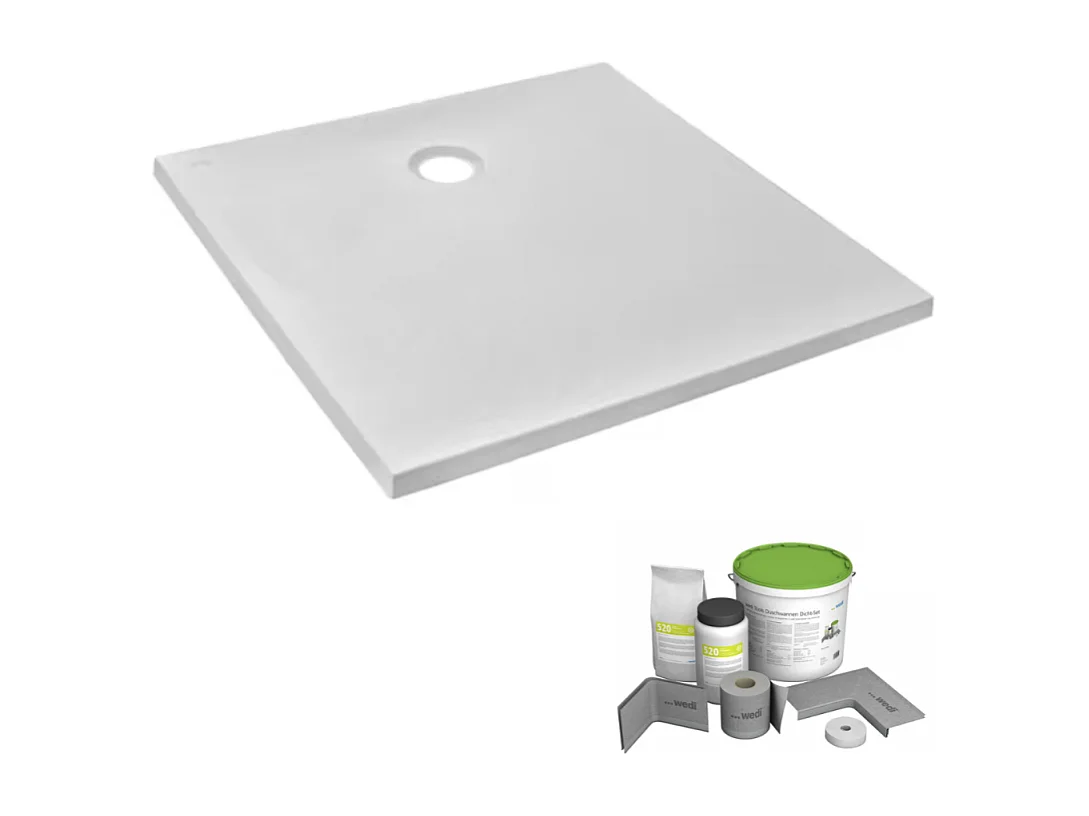 Pack receveur de douche 90 x 90 JACOB DELAFON Ipso carré blanc + Kit d'étanchéité WEDI