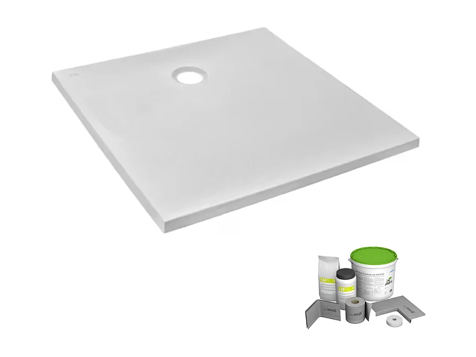 Pack receveur de douche 90 x 90 JACOB DELAFON Ipso carré blanc + Kit d'étanchéité WEDI