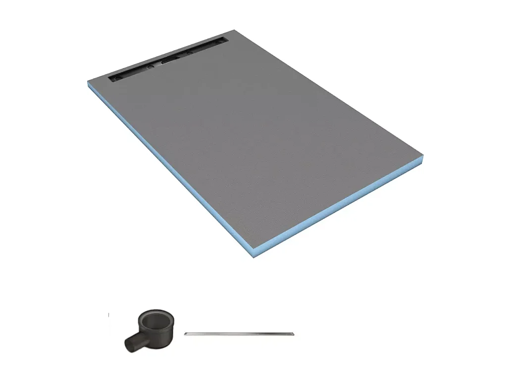 Receveur de douche à carreler 180 x 90 cm WEDI Fundo Riolito Neo avec écoulement horizontal + barrette de finition 70 cm