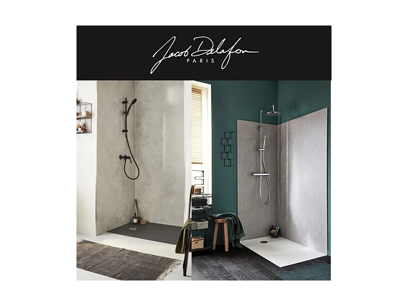 Pack receveur de douche 140 x 80 JACOB DELAFON Ipso rectangle gris anthracite + Kit d'étanchéité WEDI