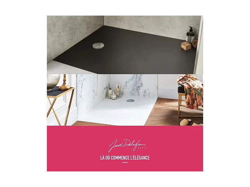 Pack receveur de douche 140 x 80 JACOB DELAFON Ipso rectangle gris anthracite + Kit d'étanchéité WEDI