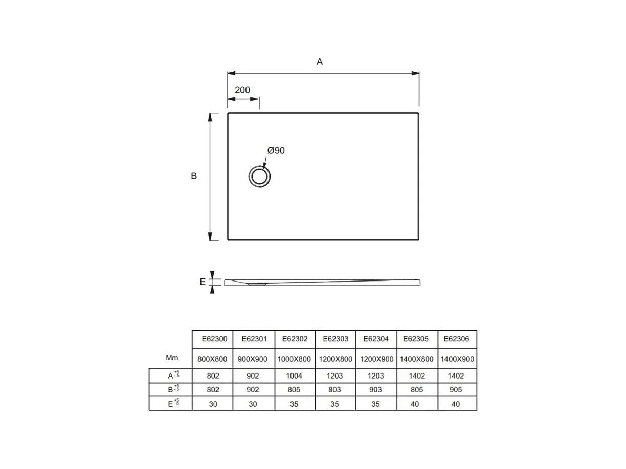 Pack receveur de douche 90 x 90 JACOB DELAFON Ipso carré gris anthracite + Kit d'étanchéité WEDI