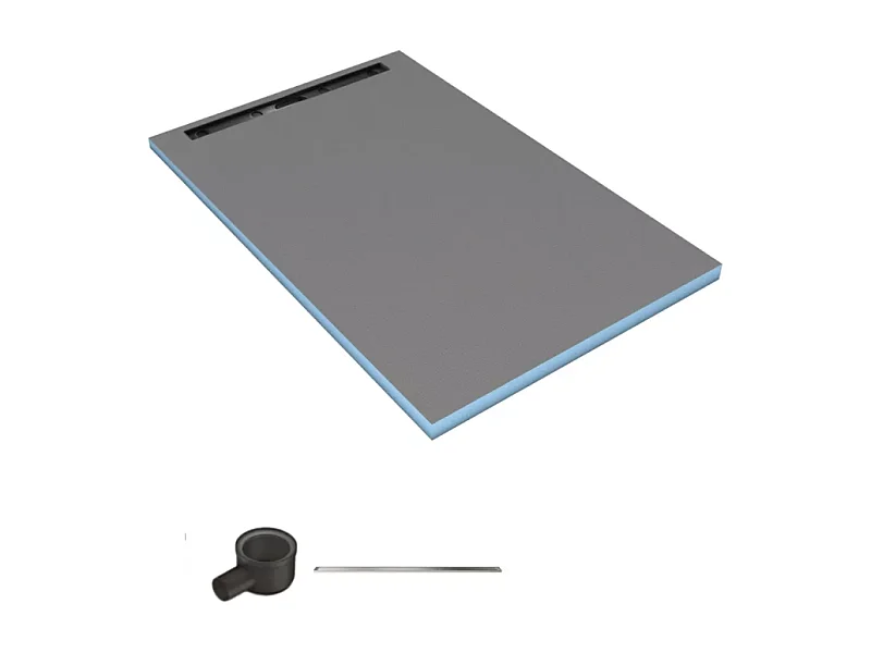 Receveur de douche à carreler 140 x 90 cm WEDI Fundo Riolito Neo avec écoulement horizontal + barrette de finition 70 cm