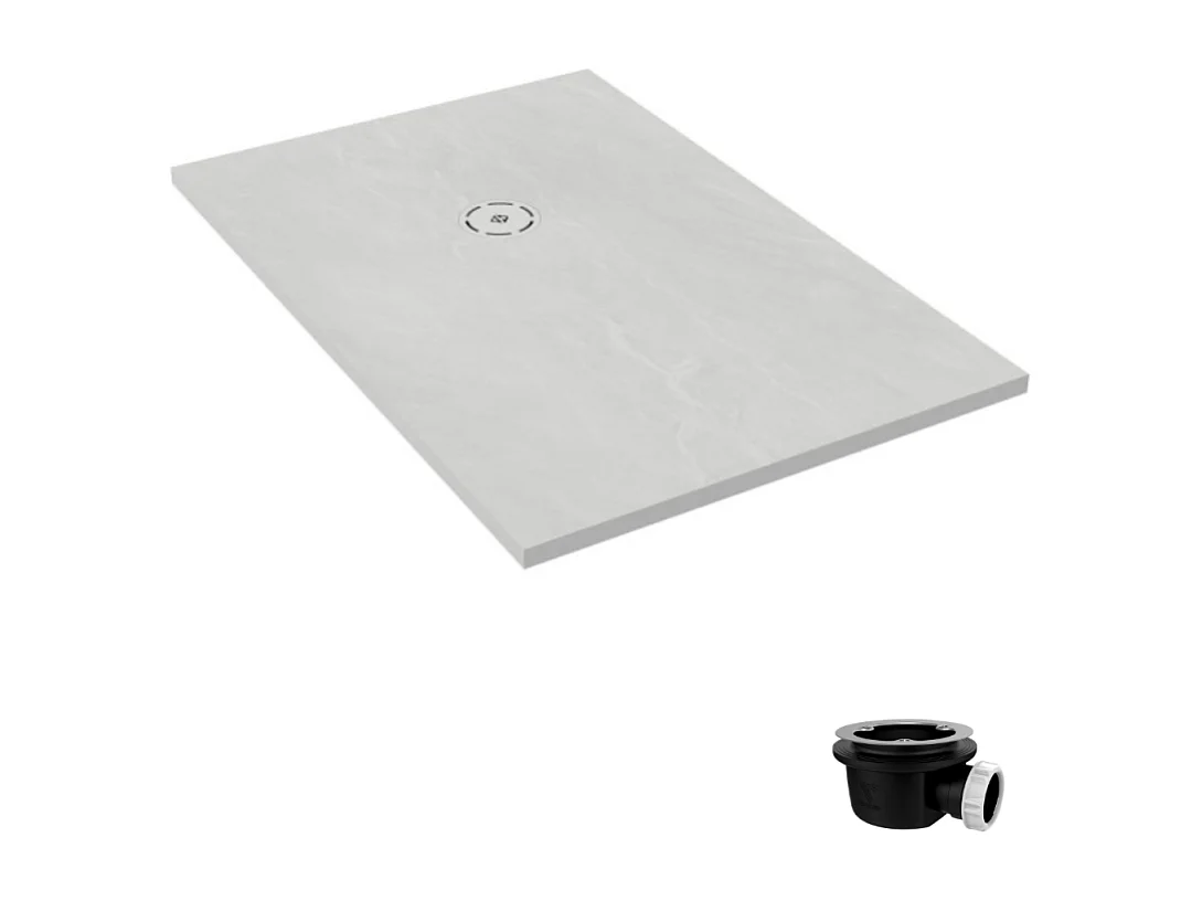 Receveur de douche 140 x 90 JACOB DELAFON Singulier neoroc rectangle blanc + bonde