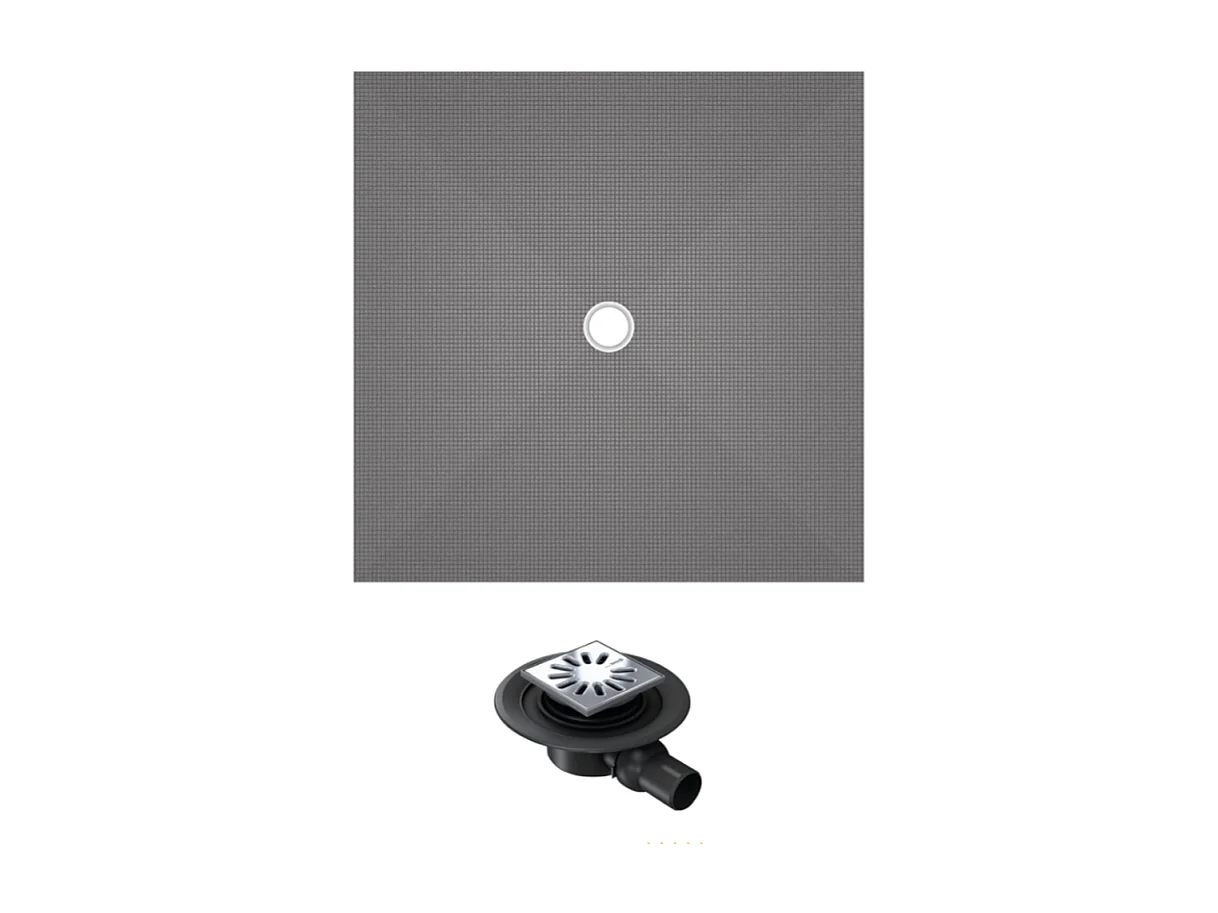 Receveur de douche à carreler 90 x 90 WEDI Fundo Primo carré écoulement centrée + bonde horizontale