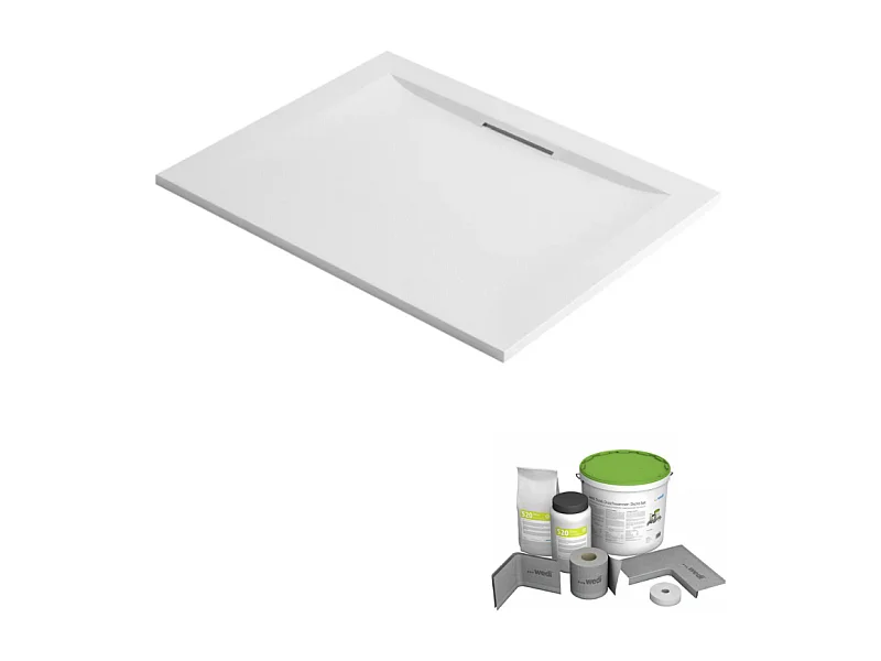 Pack receveur de douche 170 x 90 JACOB DELAFON Flight Pure rectangle blanc + Kit d'étanchéité WEDI + Pieds