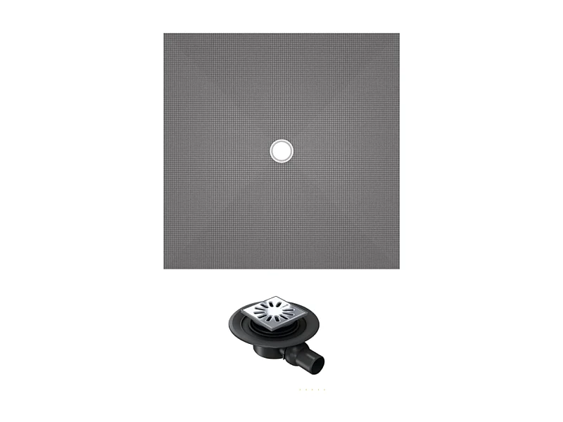 Receveur de douche à carreler 150 x 150 WEDI Fundo Primo carré écoulement centrée + bonde horizontale
