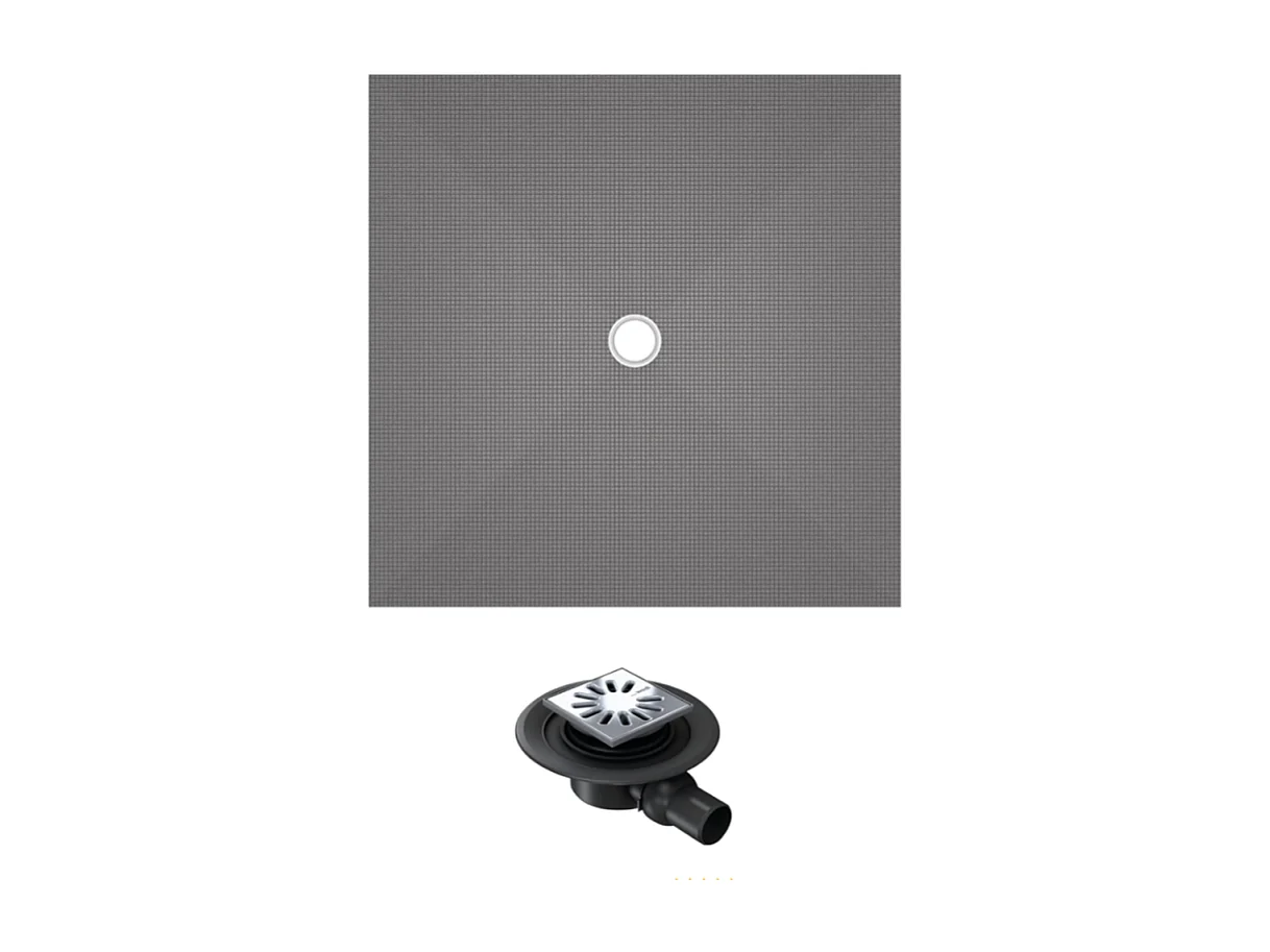 Receveur de douche à carreler 150 x 150 WEDI Fundo Primo carré écoulement centrée + bonde horizontale