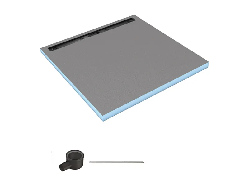 Receveur de douche à carreler 90 x 90 cm WEDI Fundo Riolito Neo avec écoulement horizontal + barrette de finition 70 cm