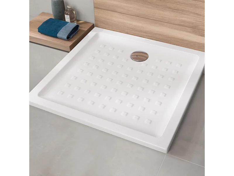 Pack receveur de douche 90 x 90 VILLEROY ET BOCH O Novo carré blanc + Kit d'étanchéité WEDI
