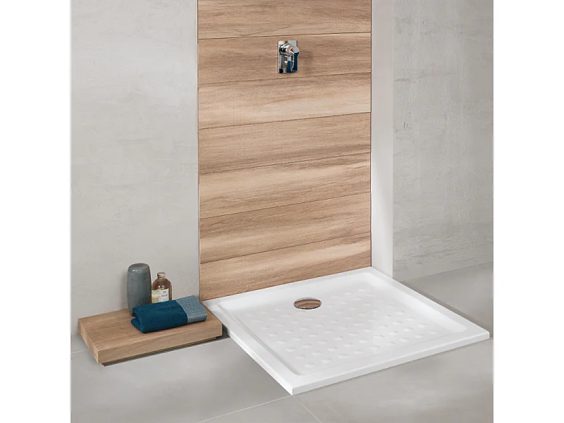 Pack receveur de douche 90 x 90 VILLEROY ET BOCH O Novo carré blanc + Kit d'étanchéité WEDI