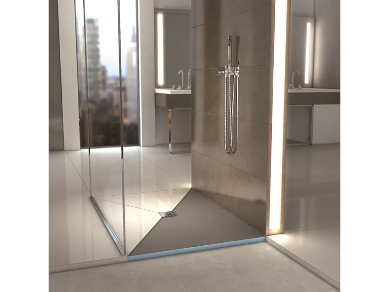 Receveur de douche à carreler 120 x 120 WEDI Fundo Primo carré écoulement centrée + bonde horizontale