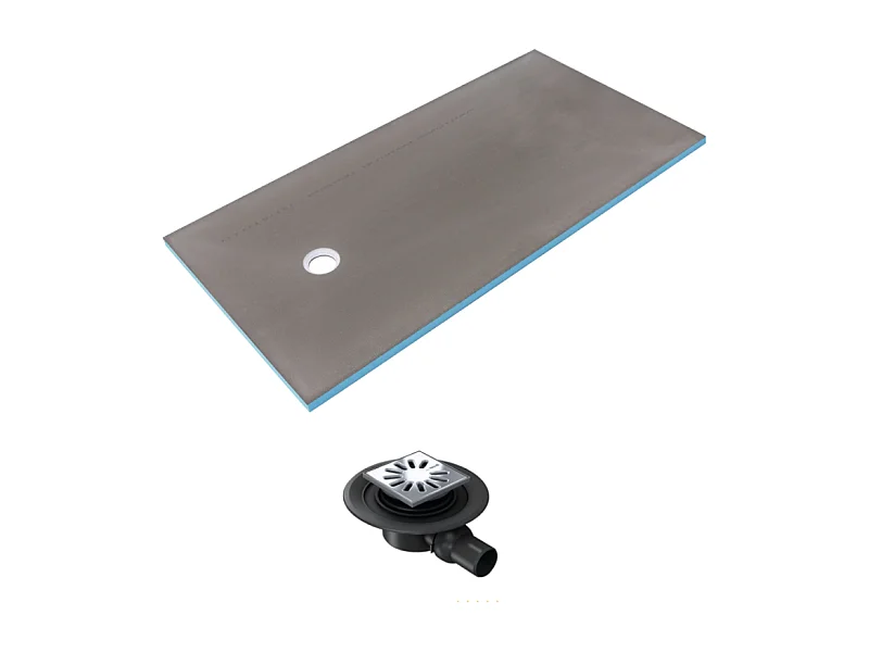 Receveur de douche à carreler 140 x 90 WEDI Fundo Primo rectangle écoulement excentré + bonde horizontale