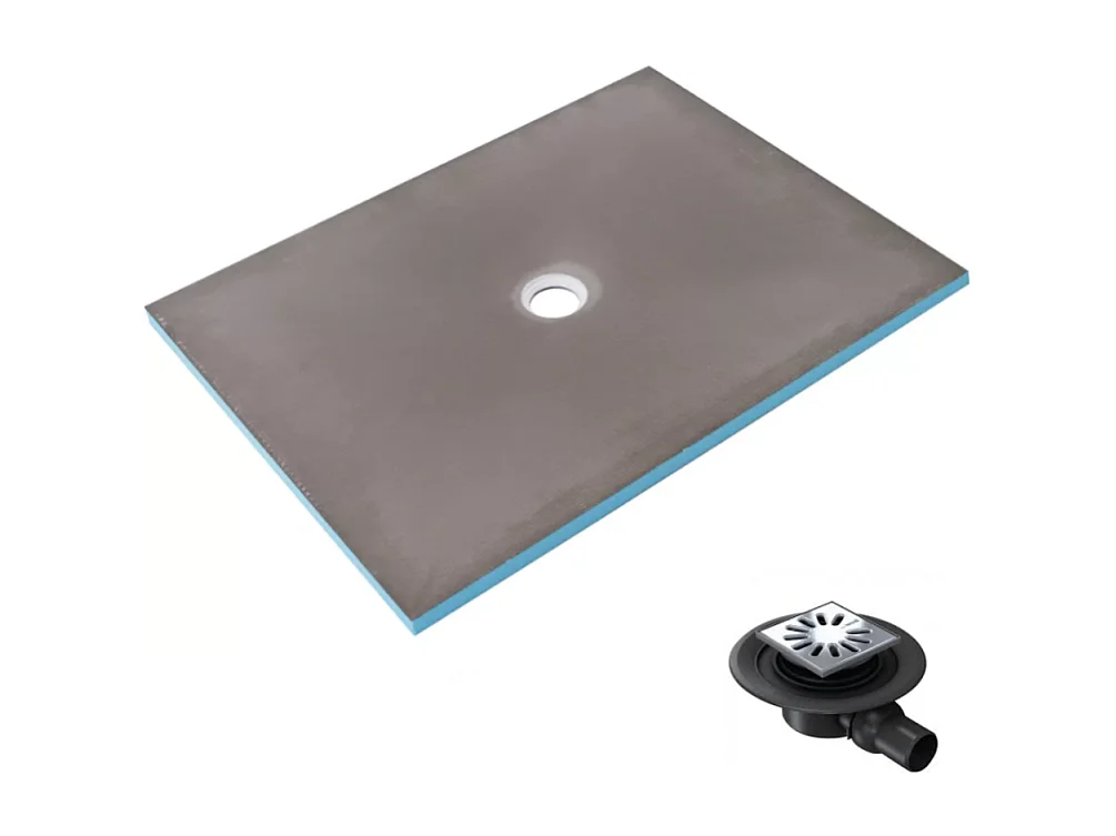 Receveur de douche à carreler 140 x 100 WEDI Fundo Primo rectangle écoulement centré + bonde horizontale