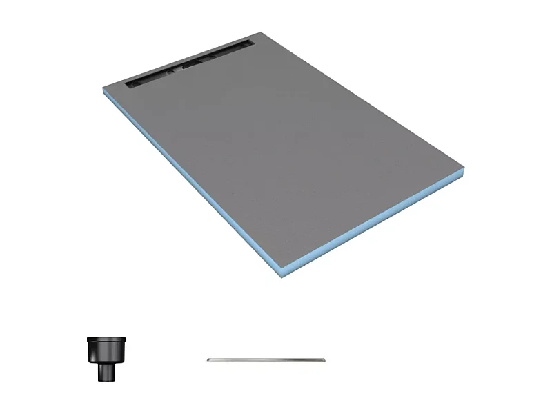 Receveur de douche à carreler 120 x 90 cm WEDI Fundo Riolito Neo avec écoulement vertical + barrette de finition 70 cm