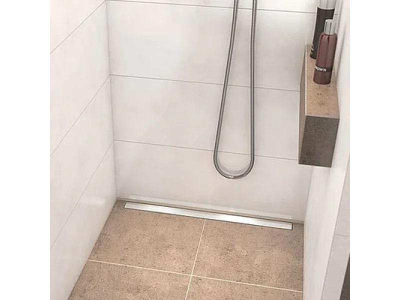 Receveur de douche à carreler 120 x 90 cm WEDI Fundo Riolito Neo avec écoulement vertical + barrette de finition 70 cm