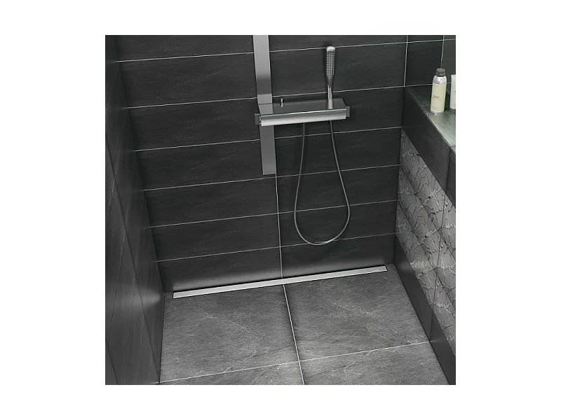 Receveur de douche à carreler 100 x 100 cm WEDI Fundo Riolito Neo écoulement vertical + barrette de finition 70 cm + colle 320