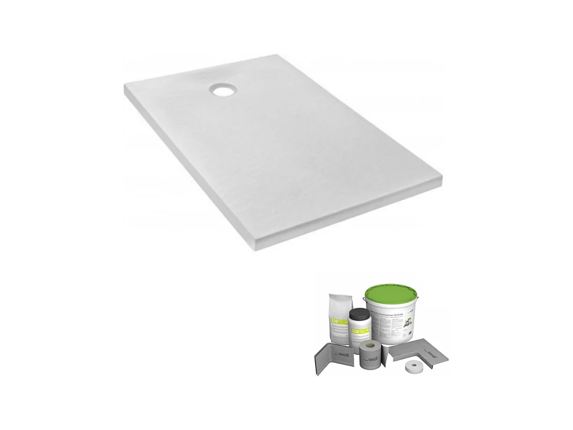 Pack receveur de douche 140 x 80 JACOB DELAFON Ipso rectangle blanc + Kit d'étanchéité WEDI