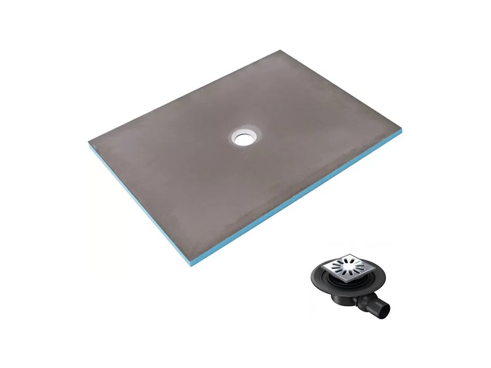 Receveur de douche à carreler 90 x 75 WEDI Fundo Primo rectangle écoulement centré + bonde horizontale