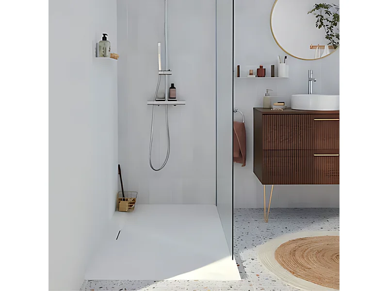Pack receveur de douche 90 x 90 JACOB DELAFON Flight Pure carré blanc + Kit d'étanchéité WEDI + Pieds