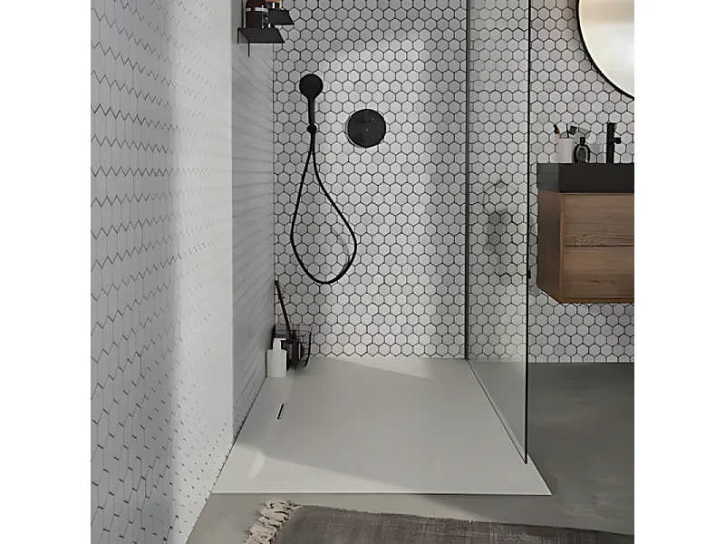 Pack receveur de douche 90 x 90 JACOB DELAFON Flight Pure carré blanc + Kit d'étanchéité WEDI + Pieds
