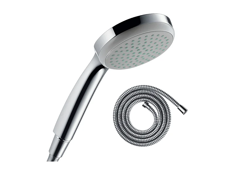 Pommeau de douche HANSGROHE Croma 100 EcoSmart chromé + flexible de douche 2 m HANSGROHE Metaflex chromé