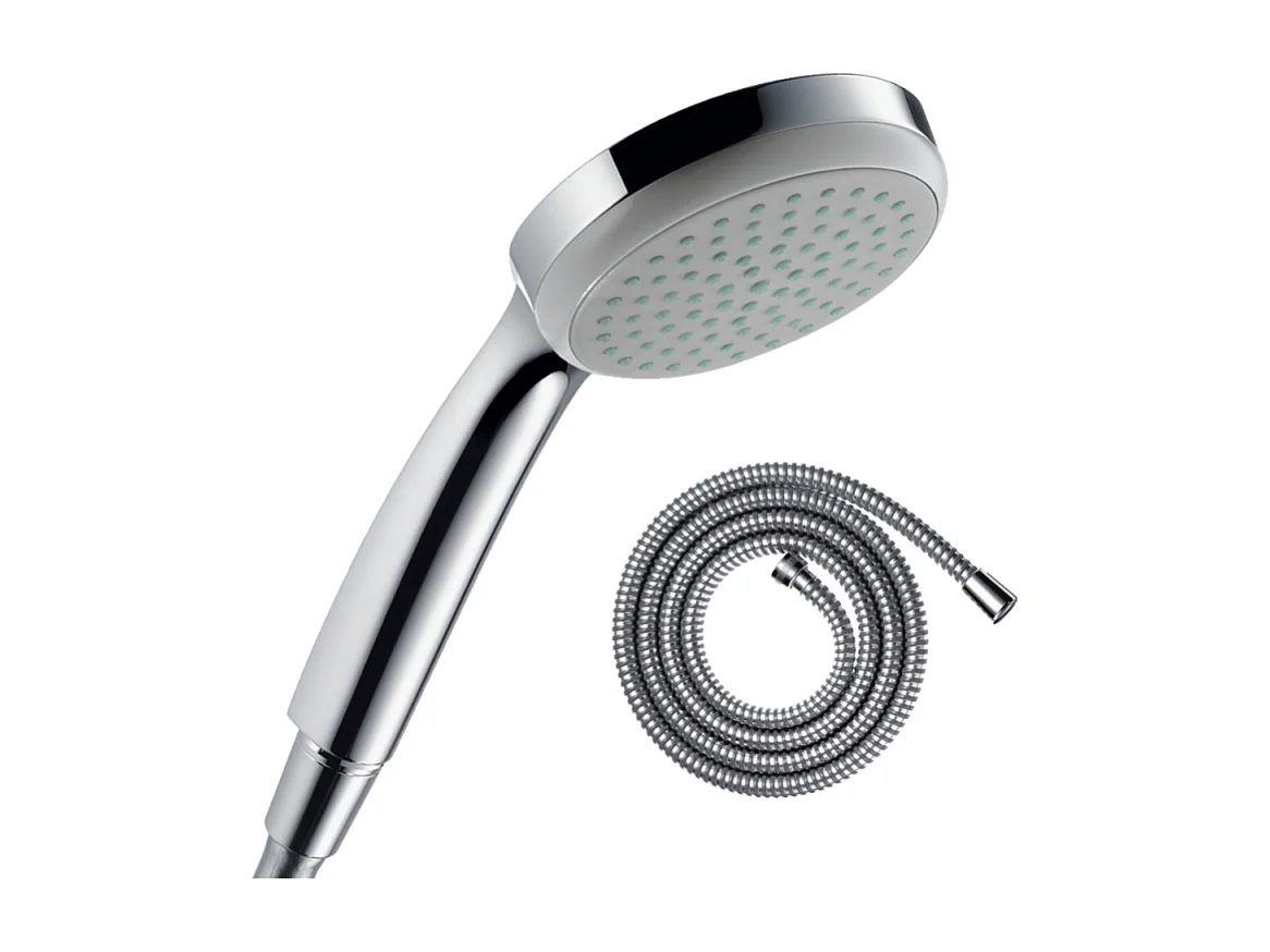 Pommeau de douche HANSGROHE Croma 100 EcoSmart chromé + flexible de douche 2 m HANSGROHE Metaflex chromé