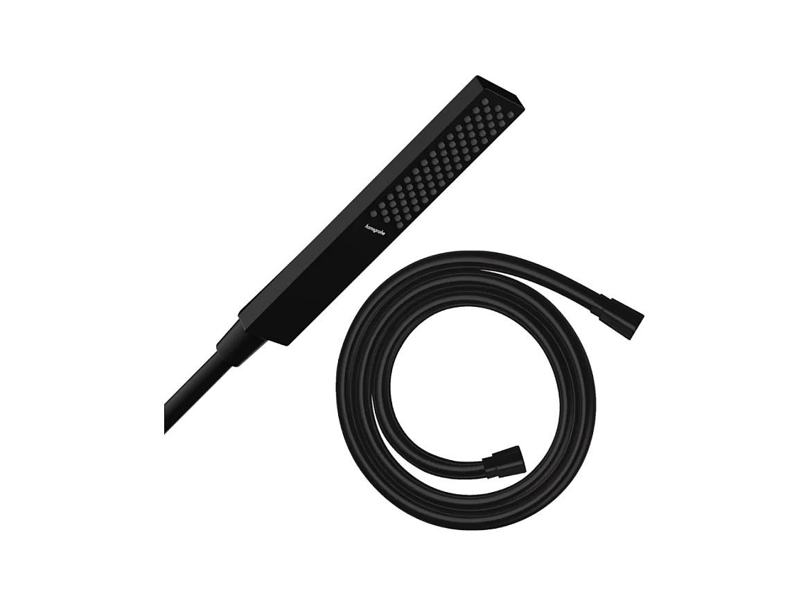 Pommeau de douche HANSGROHE Pulsify E 100 EcoSmart noir mat + flexible de douche 1,25 m HANSGROHE Isiflex noir mat