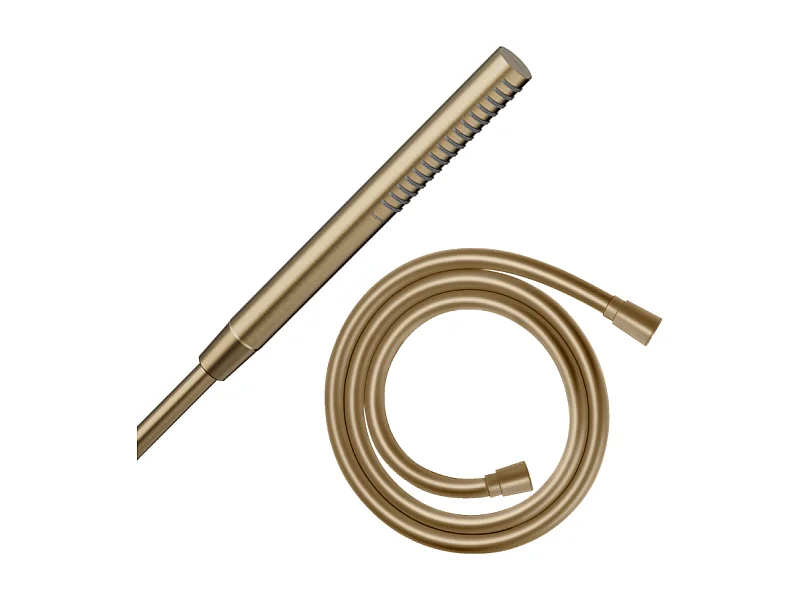 Pommeau de douche HANSGROHE Pulsify S 100 EcoSmart bronze brossé + flexible de douche 1,25 m HANSGROHE Isiflex bronze brossé