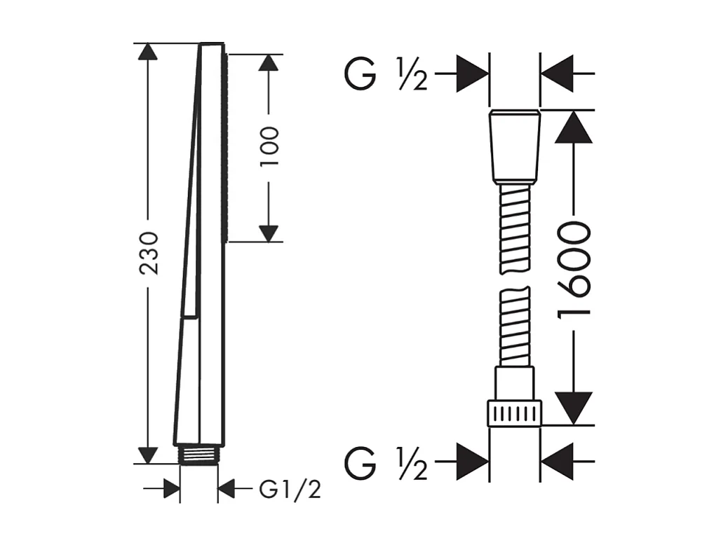 Pommeau de douche HANSGROHE Pulsify E 100 EcoSmart chromé + flexible de douche 1,60 m HANSGROHE Metaflex chromé