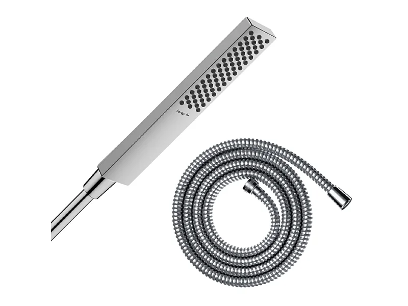 Pommeau de douche HANSGROHE Pulsify E 100 EcoSmart chromé + flexible de douche 1,60 m HANSGROHE Metaflex chromé