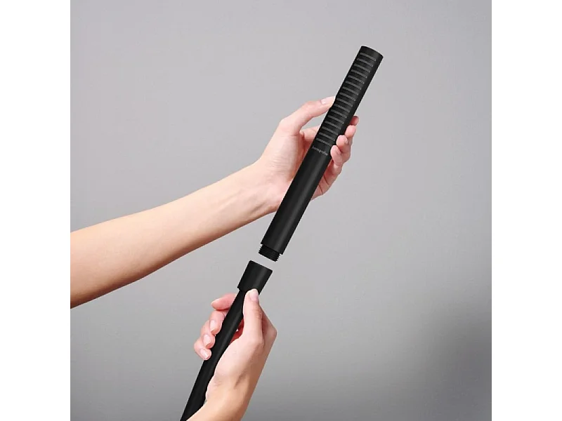 Pommeau de douche HANSGROHE Pulsify S 100 EcoSmart noir mat + flexible de douche 1,25 m HANSGROHE Isiflex noir mat