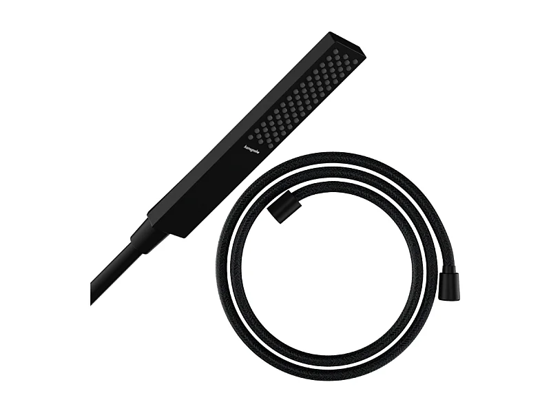 Pommeau de douche HANSGROHE Pulsify E 100 EcoSmart noir mat + flexible de douche HANSGROHE Designflex 200 cm noir mat