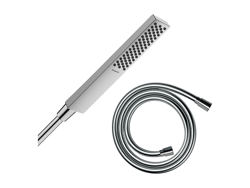 Pommeau de douche HANSGROHE Pulsify E 100 EcoSmart chromé + flexible de douche 1,25 m HANSGROHE Isiflex chromé