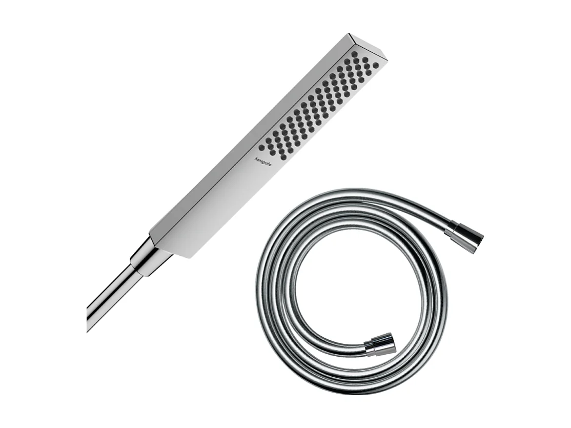 Pommeau de douche HANSGROHE Pulsify E 100 EcoSmart chromé + flexible de douche 1,25 m HANSGROHE Isiflex chromé