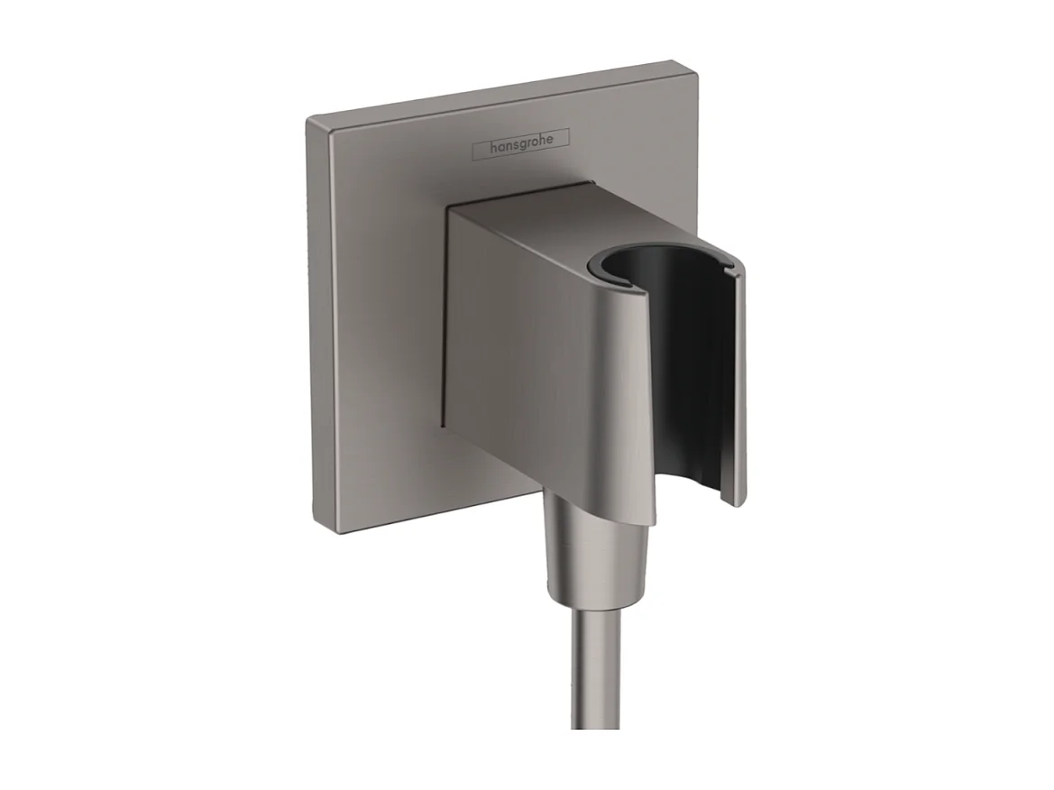 Support pommeau de douche HANSGROHE FixFit E noir chromé brossé