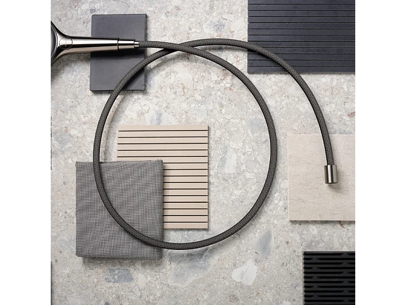 Pommeau de douche HANSGROHE Raindance Select S EcoSmart 120 3 jets + flexible HANSGROHE Designflex 160 cm Noir chromé brossé