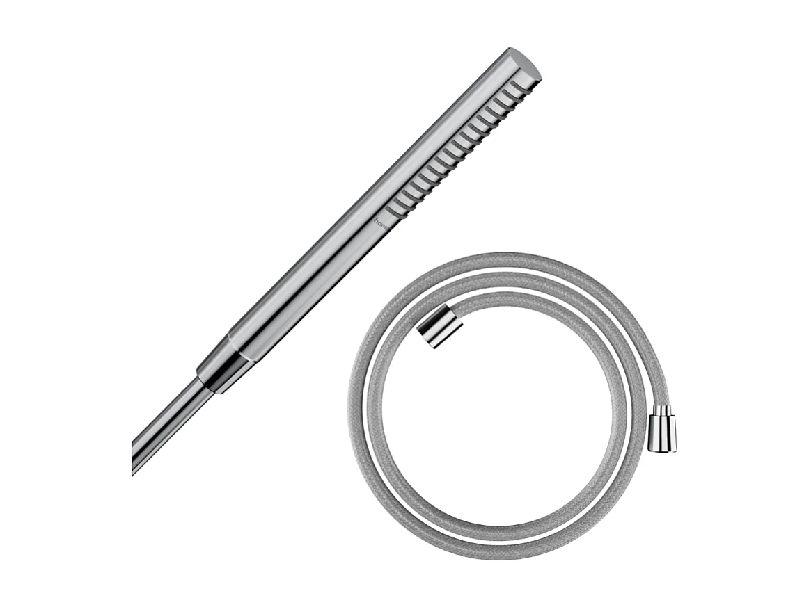 Pommeau de douche HANSGROHE Pulsify S 100 EcoSmart chromé + flexible de douche HANSGROHE Designflex 125 cm chromé