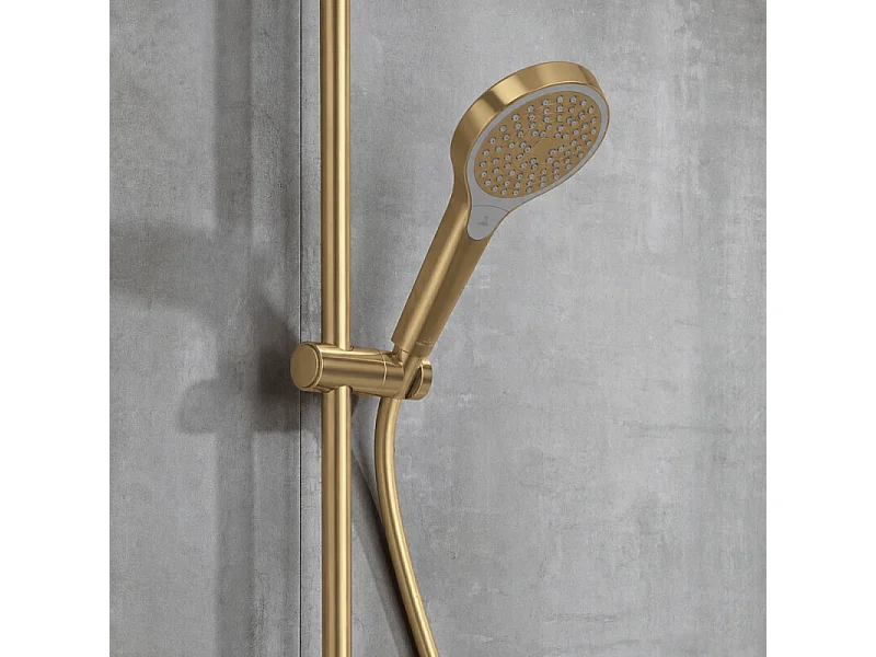 VILLEROY & BOCH Verve Showers Rociador de ducha de 3 chorros en oro cepillado