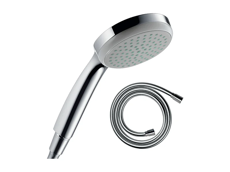 Pommeau de douche HANSGROHE Croma 100 EcoSmart chromé + flexible de douche 1,25 m HANSGROHE Isiflex chromé