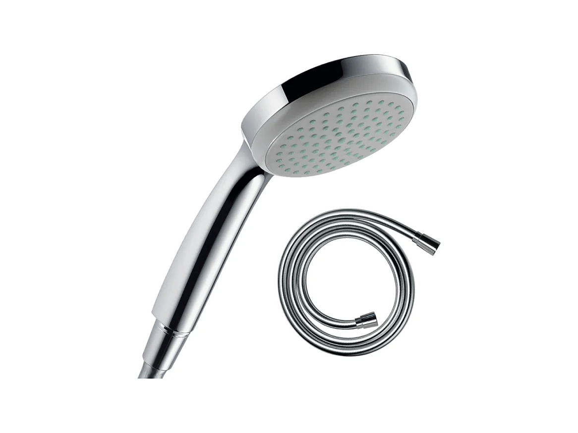 Pommeau de douche HANSGROHE Croma 100 EcoSmart chromé + flexible de douche 1,25 m HANSGROHE Isiflex chromé