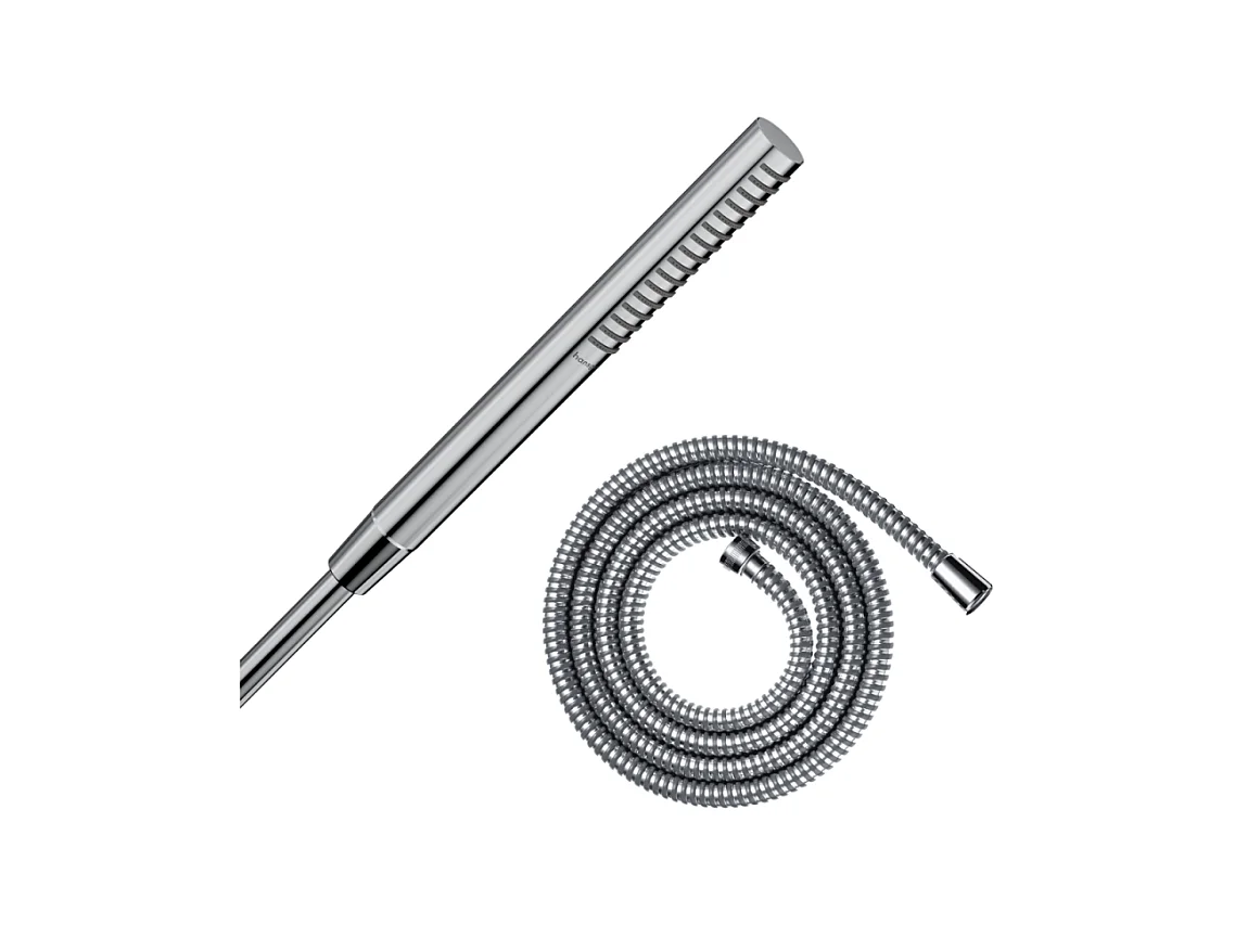 Pommeau de douche HANSGROHE Pulsify S 100 EcoSmart chromé + flexible de douche 1,60 m HANSGROHE Metaflex chromé