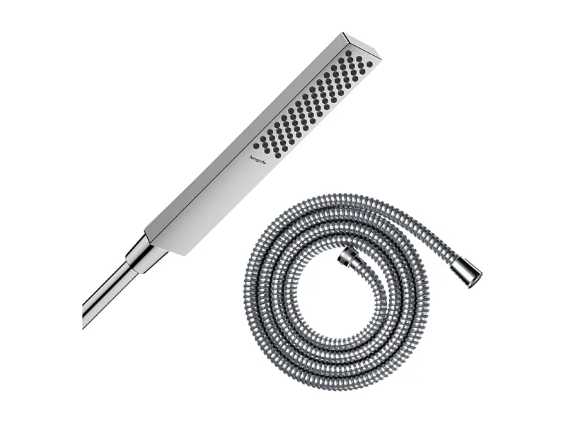 Pommeau de douche HANSGROHE Pulsify E 100 EcoSmart chromé + flexible de douche 1,25 m HANSGROHE Metaflex chromé