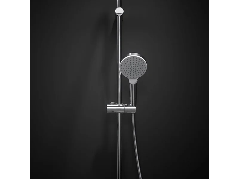 Pommeau de douche HANSGROHE Crometta EcoSmart blanc/chromé + flexible de douche HANSGROHE Designflex 200 cm chromé