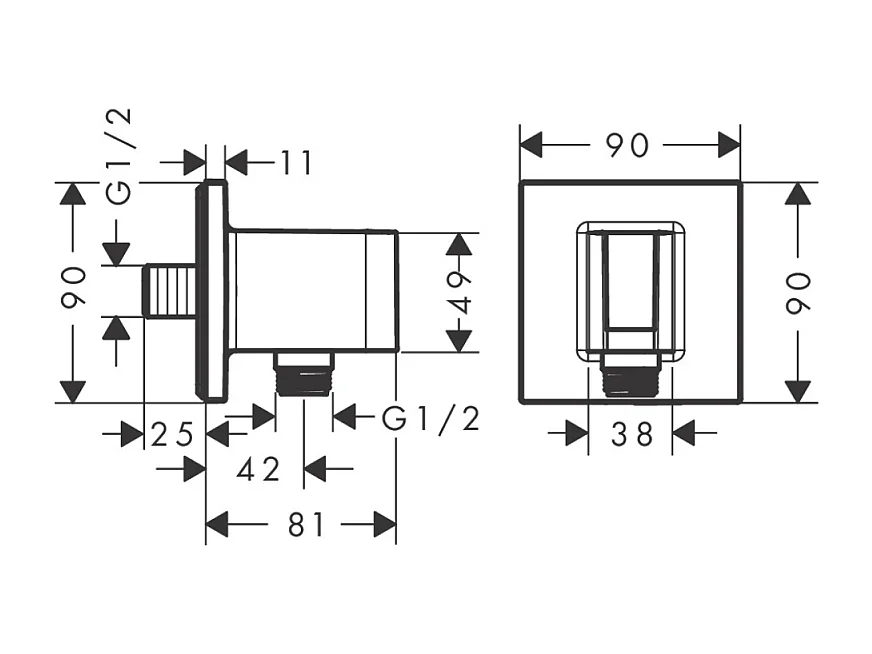 Support pommeau de douche HANSGROHE FixFit E bronze brossé