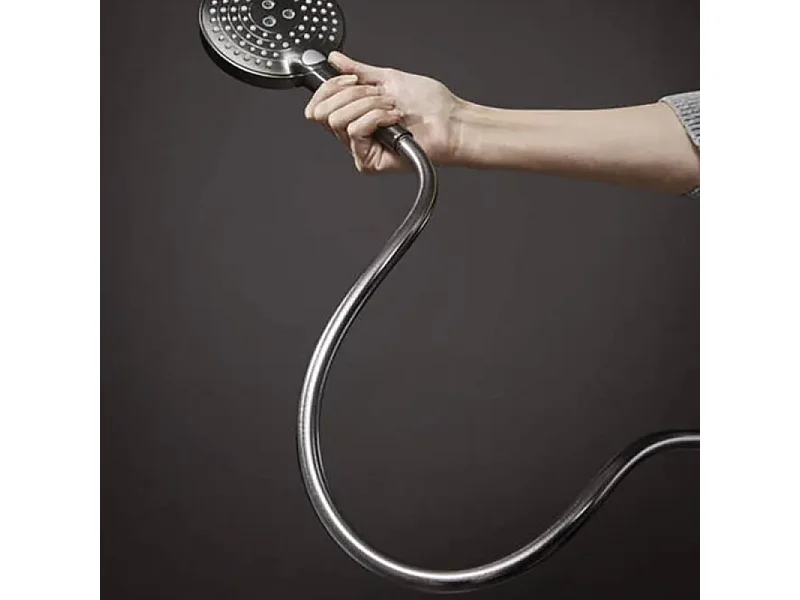 Pommeau de douche HANSGROHE Raindance Select S EcoSmart 120 3 jets + flexible HANSGROHE Isiflex  160 cm Noir chromé brossé