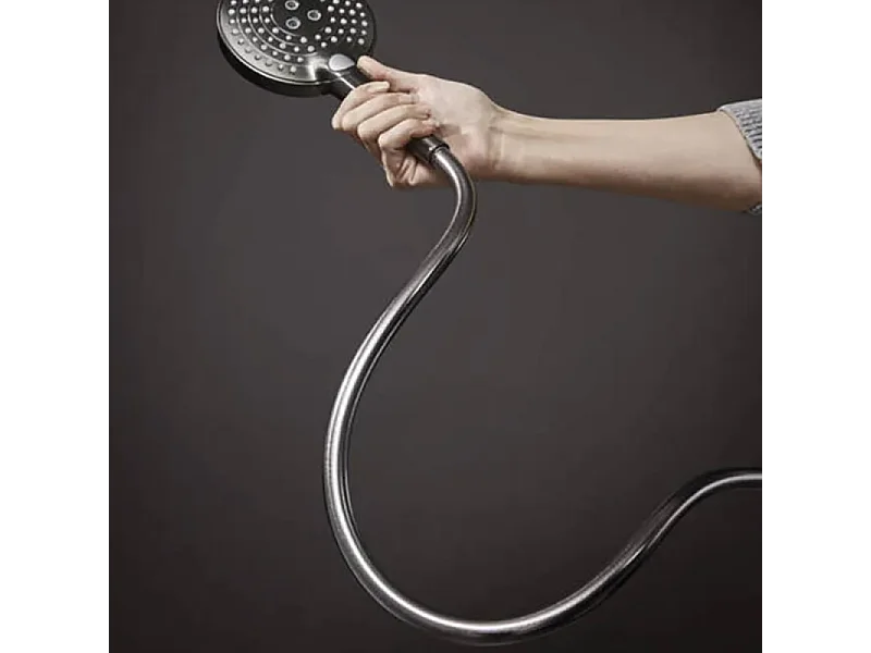 Pommeau de douche HANSGROHE Raindance Select S EcoSmart 120 3 jets + flexible HANSGROHE Isiflex  160 cm Noir chromé brossé