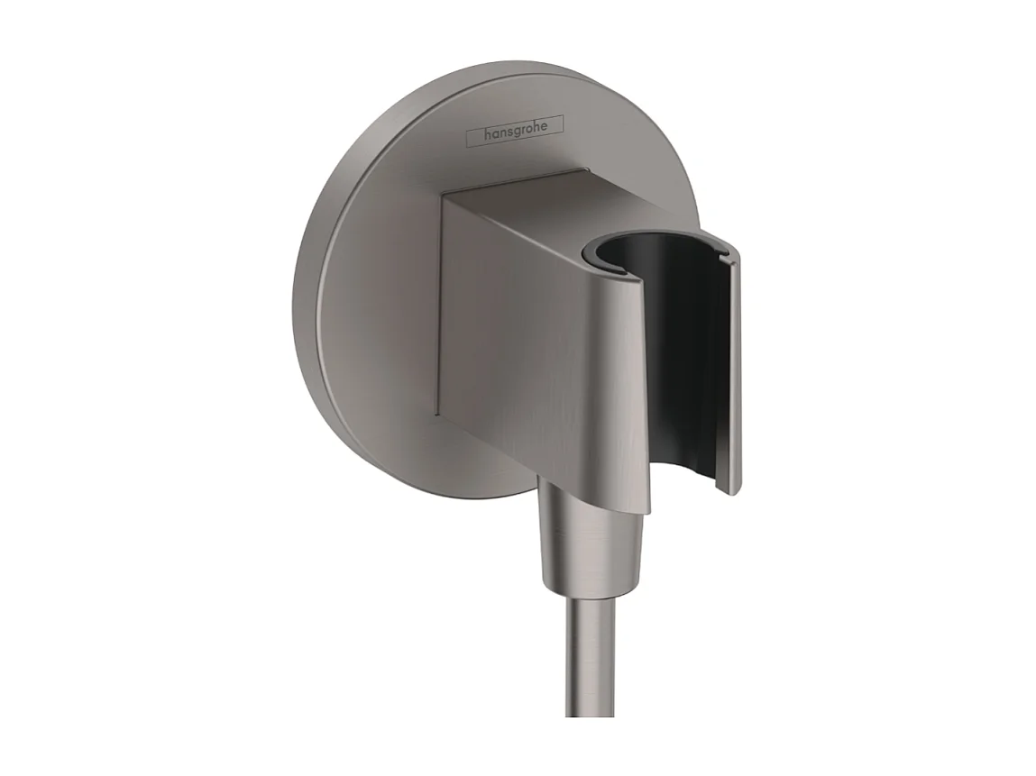 Support pommeau de douche HANSGROHE FixFit S noir chromé brossé