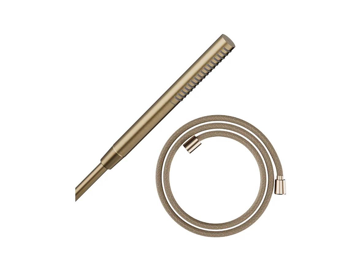 Pommeau de douche HANSGROHE Pulsify S 100 EcoSmart bronze brossé + flexible de douche HANSGROHE Designflex 160 cm bronze brossé