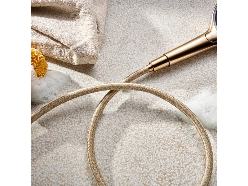 Pommeau de douche HANSGROHE Pulsify S 100 EcoSmart bronze brossé + flexible de douche HANSGROHE Designflex 160 cm bronze brossé